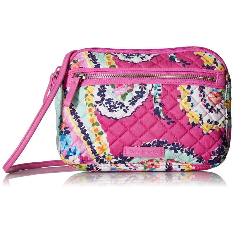 Vera Bradley Iconic Rfid Little Crossbody, Signature Cotton,Wildflower Paisley
