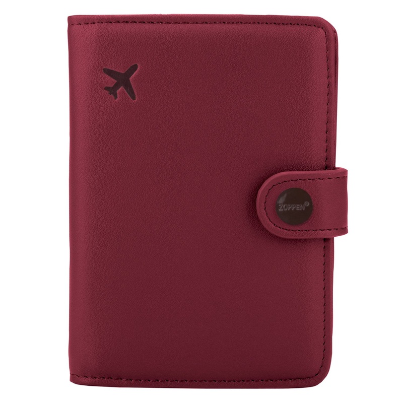 Zoppen Rfid Blocking Travel Passport Holder Cover Slim Id Card Case#7 Wine Red/Burgundy