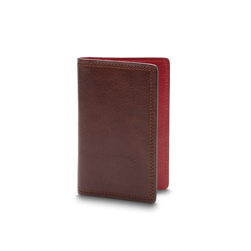 BOSCA DOLCE CONTRAST Italia Leather RFID Calling Card Case wallet
