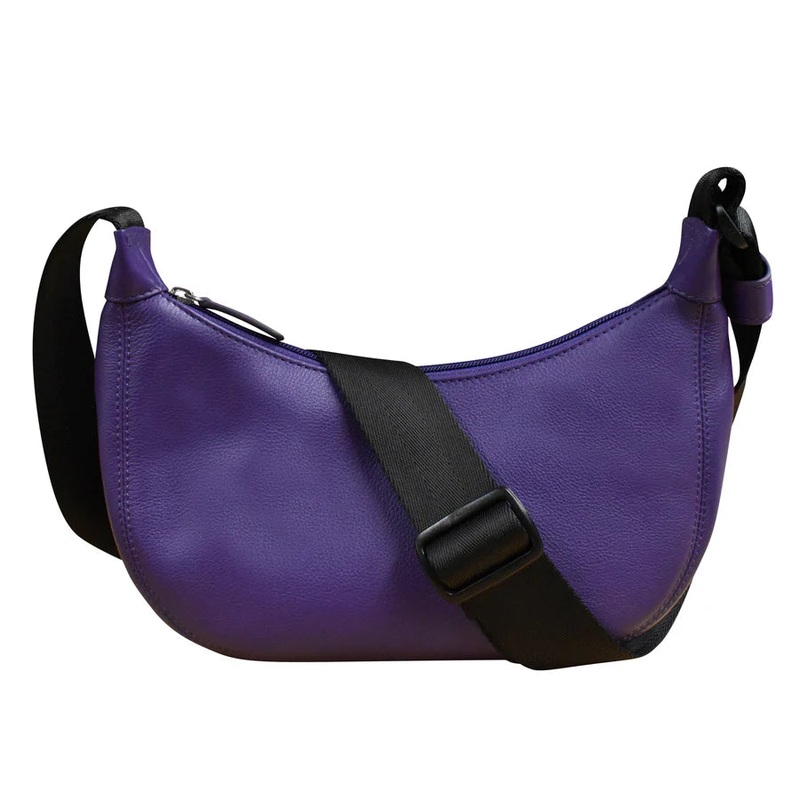 ili New York Leather & Nylon Strap RFID Round Crossbody Bag