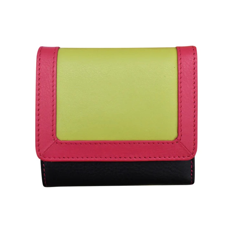 ili New York - Leather RFID blocking Tri-Fold Mini Wallet- 7824