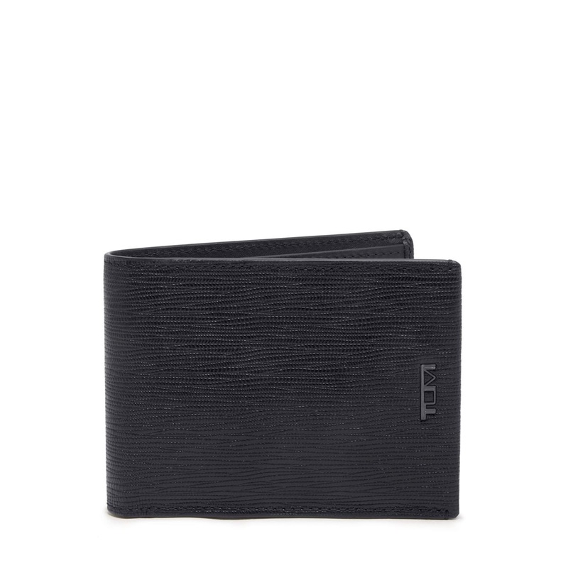 Tumi Nassau Double Billfold Wallet 152358 Black Embossed