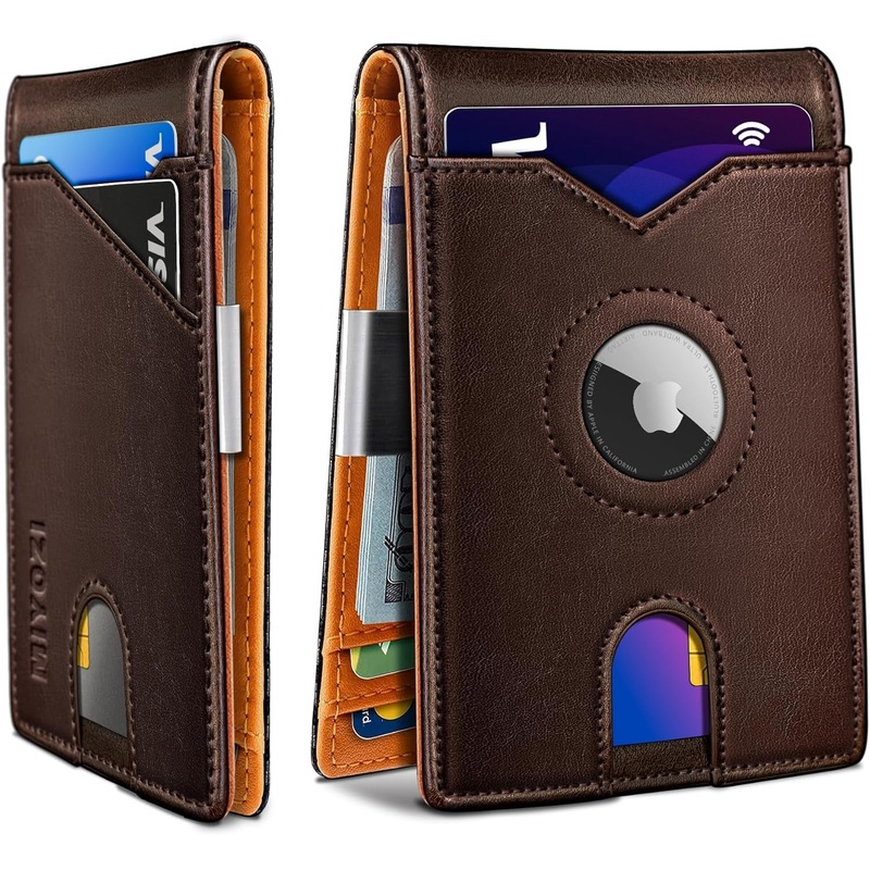 Airtag Wallet for Men, Slim Bifold Wallet with Money Clip (AirTag not included)