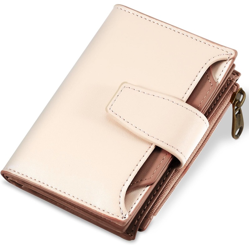 Bifold Small Wallet for Women with Zipper Coin Pocket and ID Window