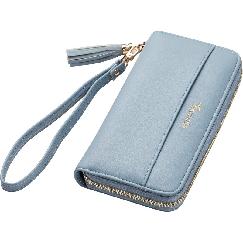 Large Capacity Wristlet Wallet for Women, Tassel Clutch