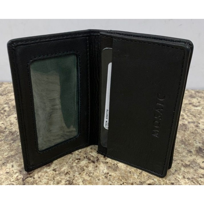 NLDA RFID Blocking Leather Card Case with ID Window and Gusset 721-17983