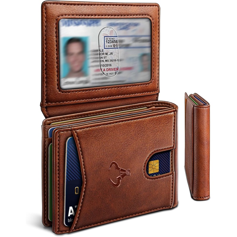 Slim Bifold Wallet for Men Leather Front Pocket Card Holder