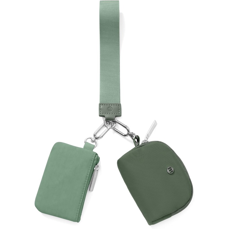 Zip Around Wristlet keychain Wallet for Women Green