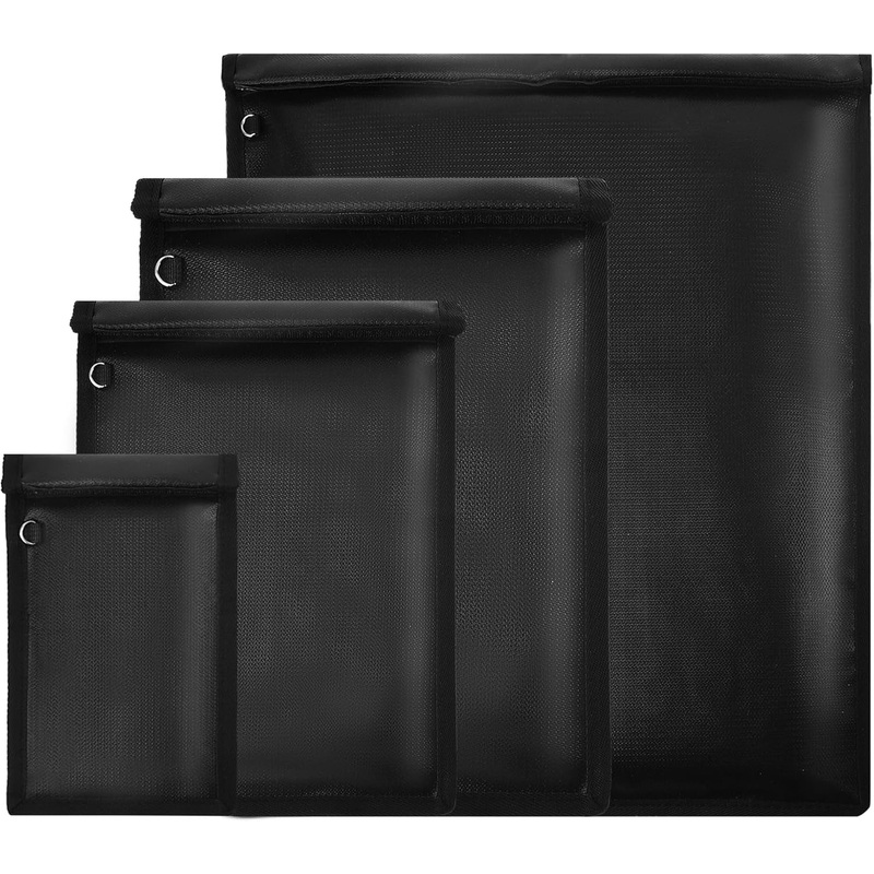 4 Pack Faraday Bags, Faraday Cage for Anti-Theft Anti-Tracking, Waterproof & Fireproof Faraday Bag for Laptops, Tablets, Phones, Car Keys