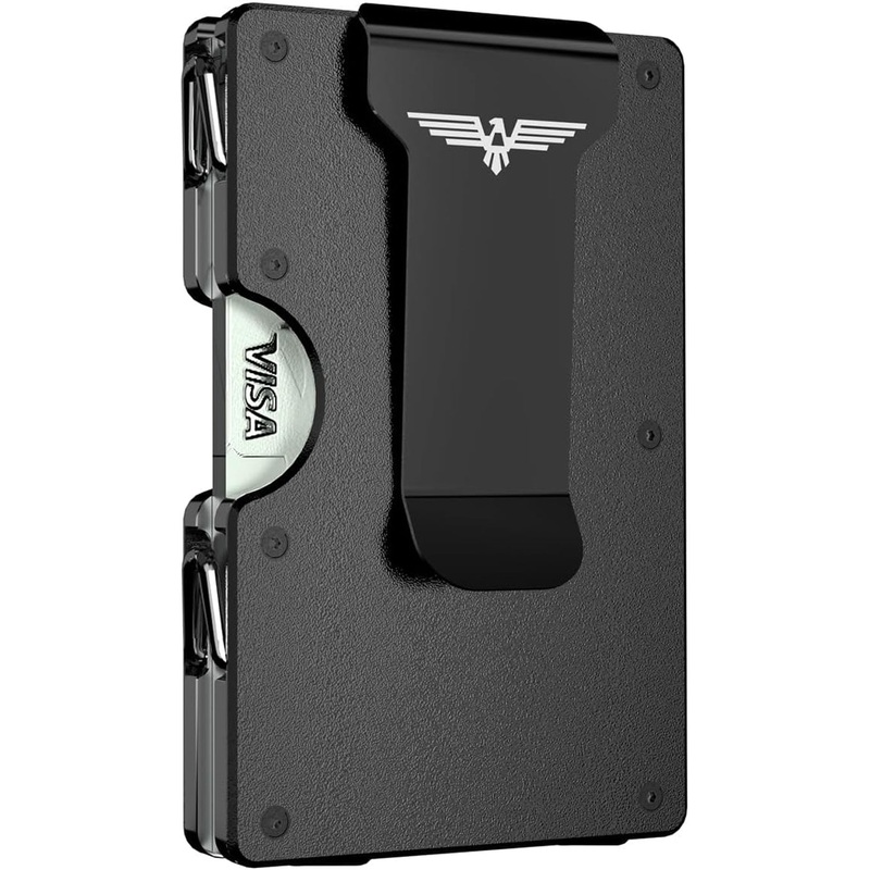 Aluminum Credit Card Holder with Money Clip, Slim Minimalist Wallet for Men