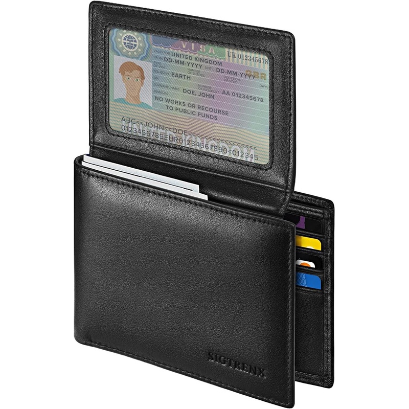 Bifold Wallets for Men, Rfid Blocking Genuine Leather Card Holder
