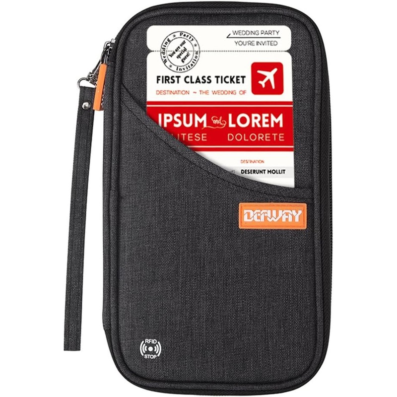 Defway Passport Holder Travel Wallet - Family Passport Holder of 4, RFID Blocking Passport Wallet for Men Women, Travel Essentials for Flying, BLACK