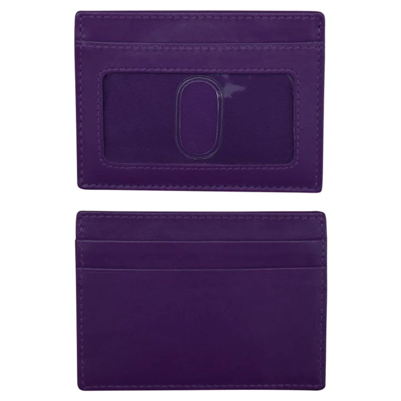 ILI New York Leather RFID Credit Card/ID Holder - Purple