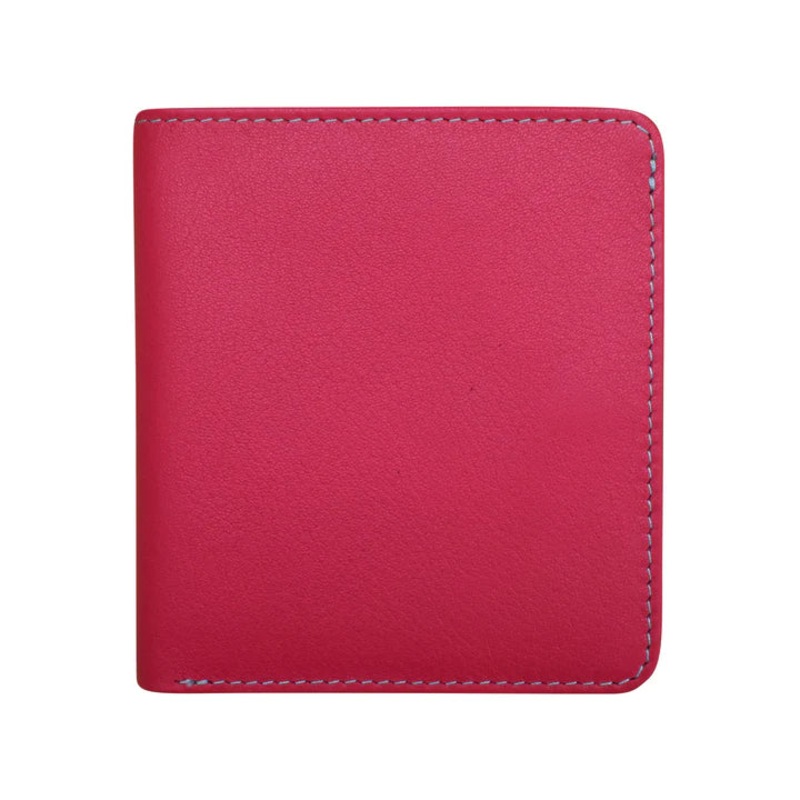 ILI New York RFID Leather 2 Tone Mini Bifold Indian Pink