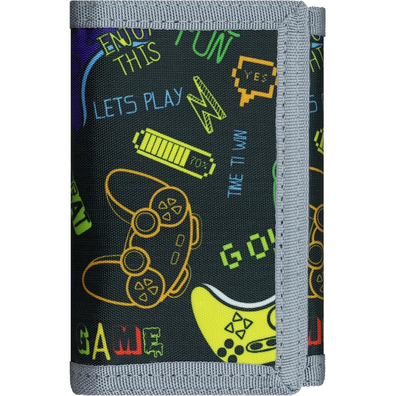 Kids Wallet for Boys, RFID Trifold Canvas Outdoor Sports Wallet for Kids,Kids Festivals Gifts,Birthday Gifts Wallet - Black Gamepad