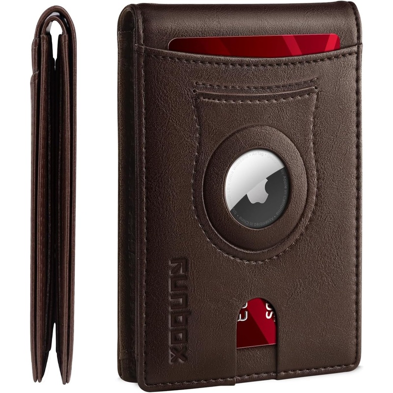 Mens Slim RFID Blocking Bifold Wallets with AirTag