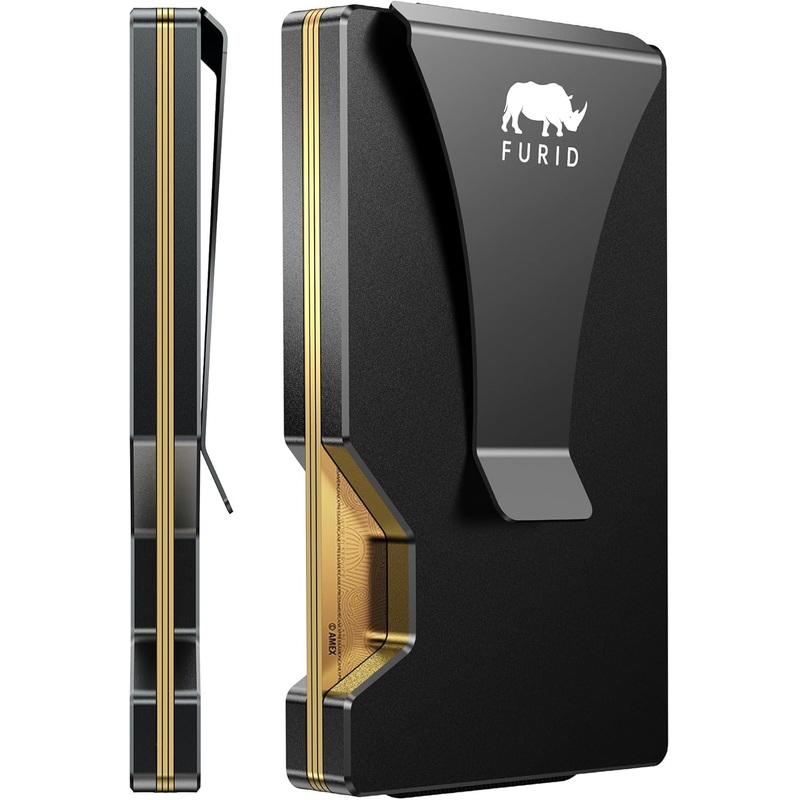 Minimalist Card Wallet for Men Slim: Rfid Metal Wallet with Money Clip Credit Card Holder - Gift for Man Husband at Anniversay Brithday