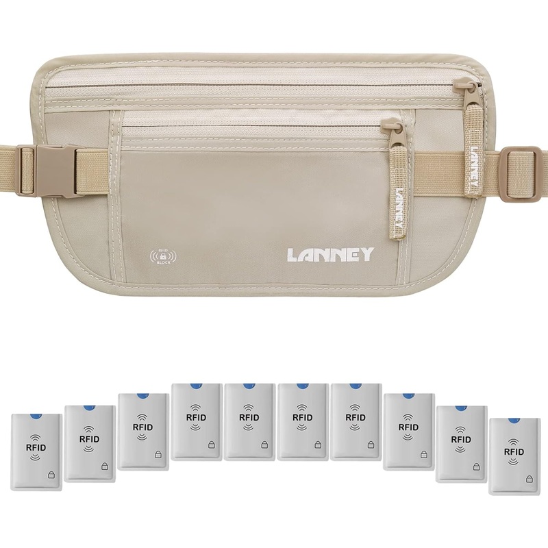 Money Belt for Travel Women and Men Slim Hidden Travel Wallet with RFID Blocking