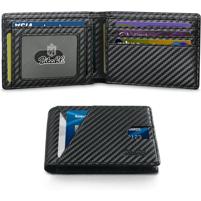 RFID Blocking Carbon Fiber Bifold Wallet for Men