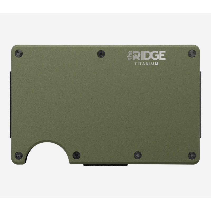 Ridge RFID Wallet - Matte Olive Titanium