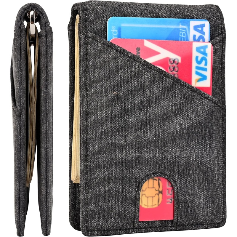 Slim Bifold Wallet for Men with Money Clip, RFID Blocking  waterproof Front Pocket Wallet