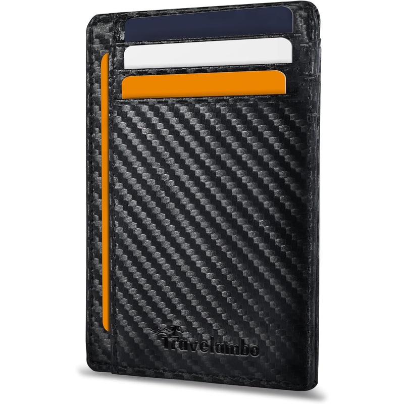 Slim Front Pocket Wallet RFID Blocking Credit Card Holder - Carbon Fiber