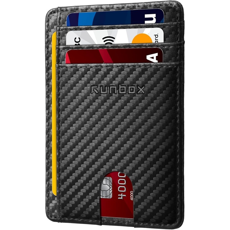 Slim Minimalist RFID Blocking Front Pocket Leather Wallets, Black