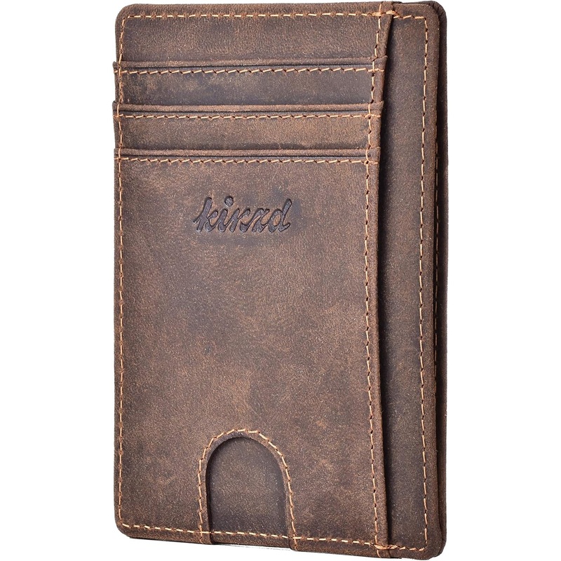 Slim Minimalist Wallet RFID Front Pocket Wallet Thin Credit Card Holder for Men Women