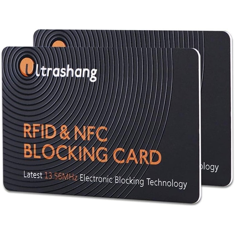 Ultrashang 2Pcs RFID Blocking Card, Fuss-Free Protection for Entire Wallet Shield, Credit Card Protector NFC Bank Debit Blocker, Identity Theft Prevention for Passport Travel Security (Ver. 2.0)