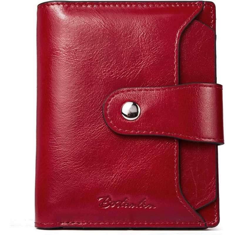 Women Leather Wallet RFID Blocking Bifold Wallet With Zipper