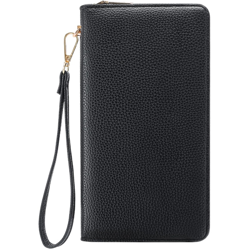 Women's Leather Clutch, RFID Blocking Wristlet Wallet