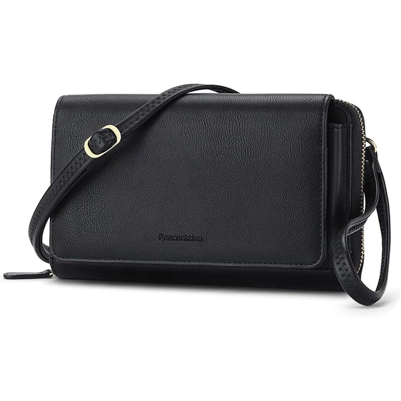 Womens RFID Blocking Wristlet Clutch Wallet, Large Capacity Crossbody