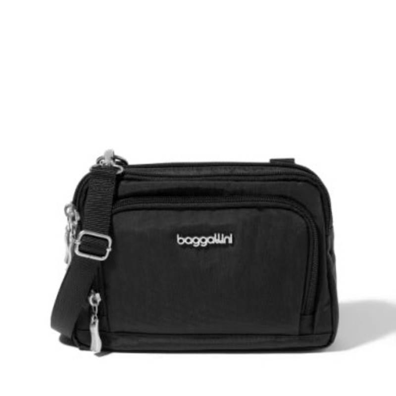 Baggallini Trifecta Wallet RFID Crossbody - Black