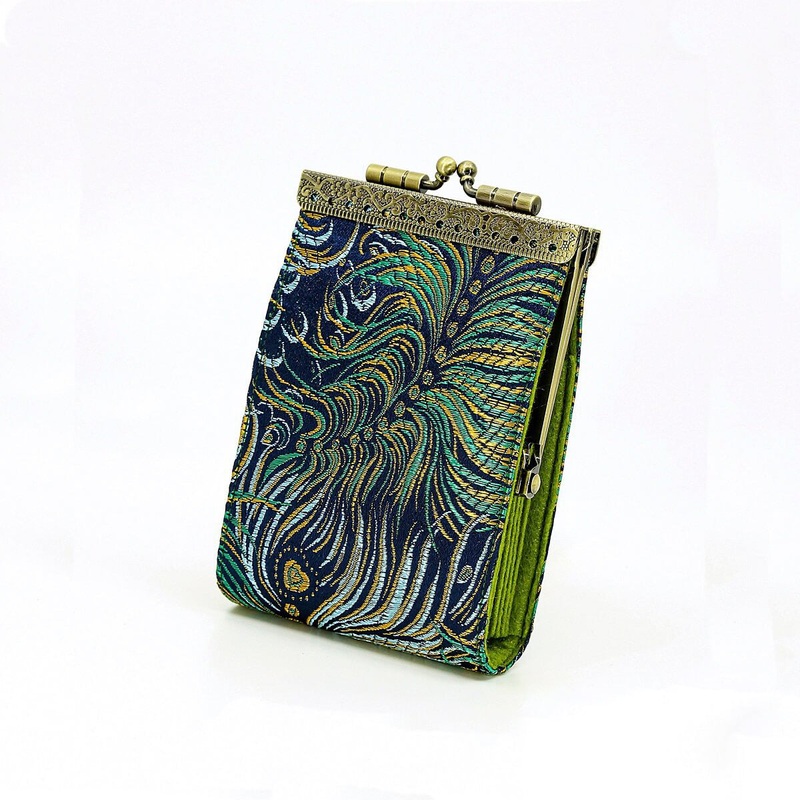 Cathayana RFID Card Holder - Blue/Green Peacock