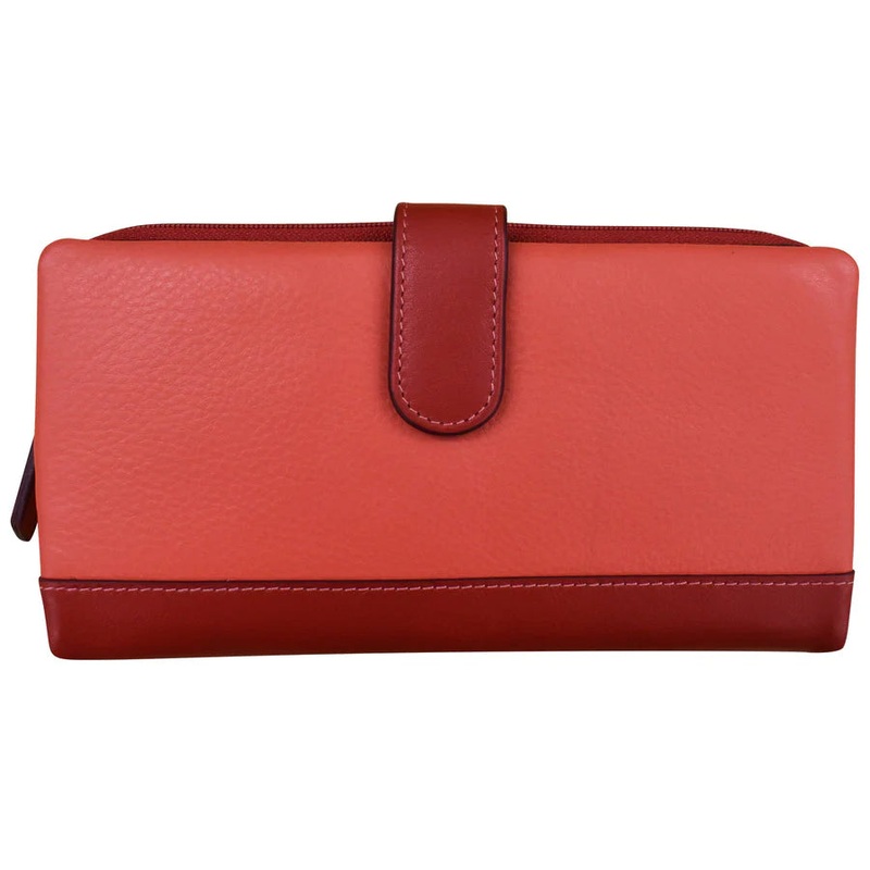 ILI New York Leather RFID Clutch Wallet - Autumn Multi