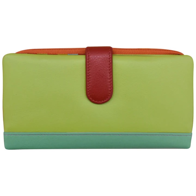 ILI New York Leather RFID Clutch Wallet - Citrus