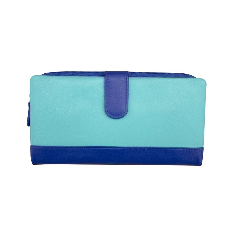 ILI New York Leather RFID Clutch Wallet - Mykonos