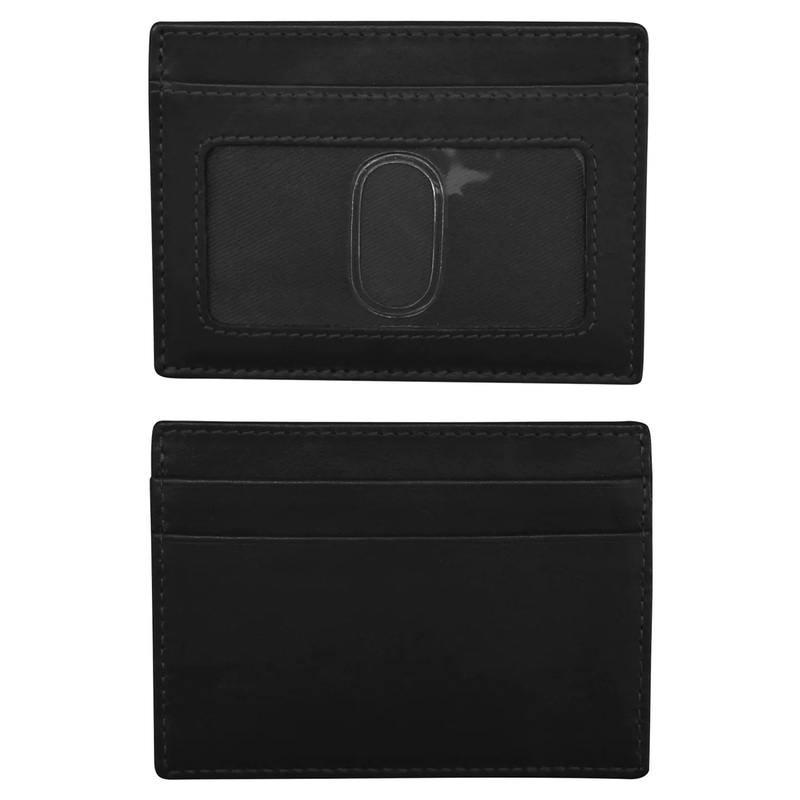 ILI New York Leather RFID Credit Card/ID Holder - Black