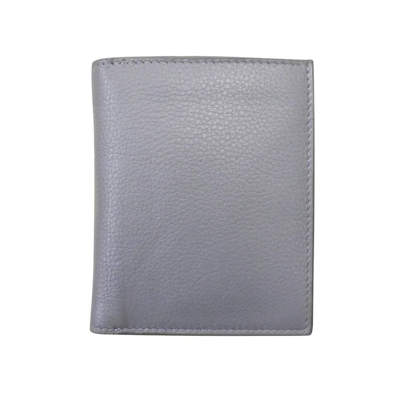 ILI New York Leather RFID Small Snap Wallet - Cool Grey