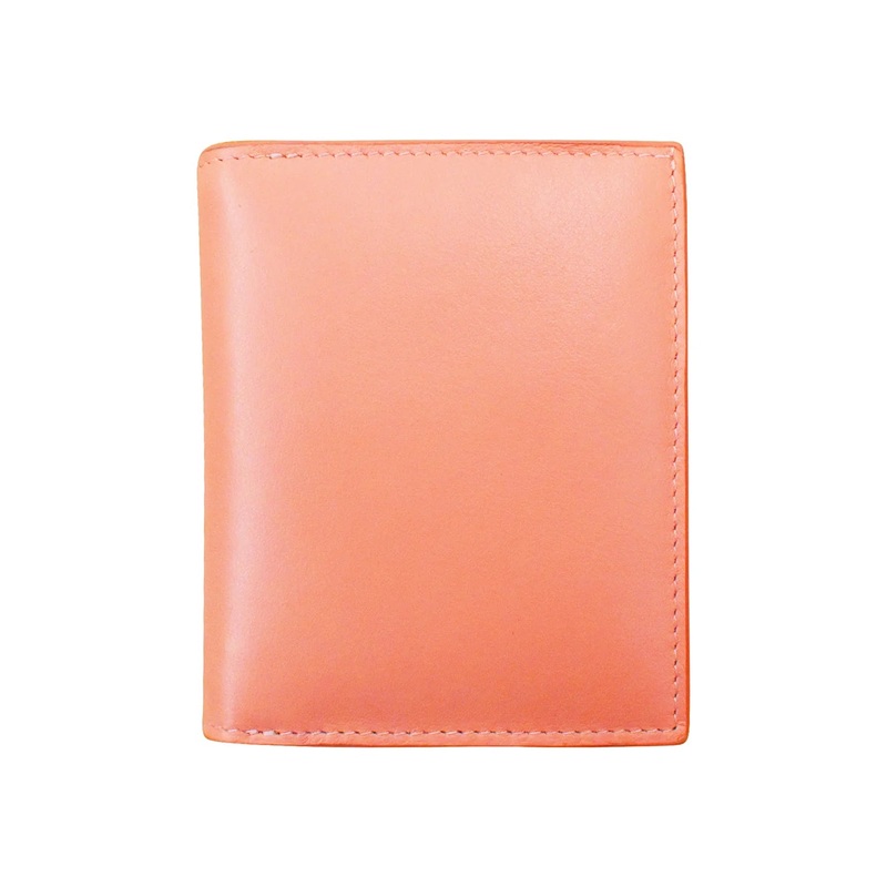 ILI New York Leather RFID Small Snap Wallet - Peach