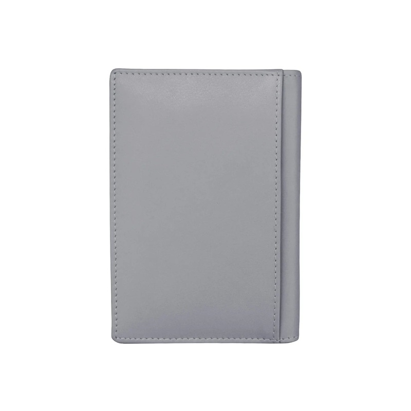 ILI New York RFID Leather Passport ID Wallet - Cool Grey