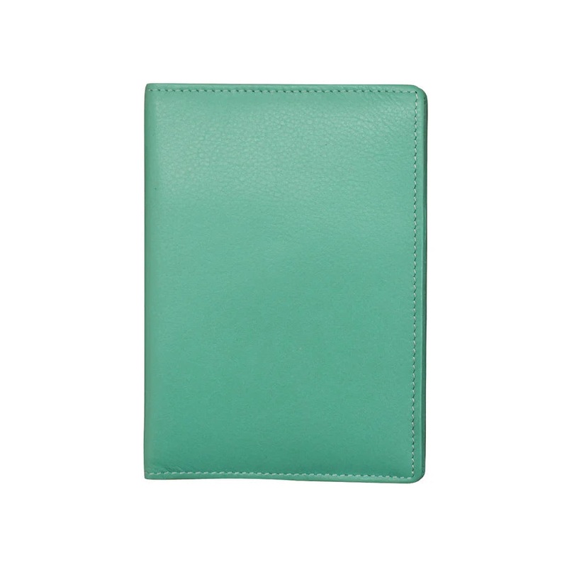ILI New York RFID Leather Passport ID Wallet - Turquoise