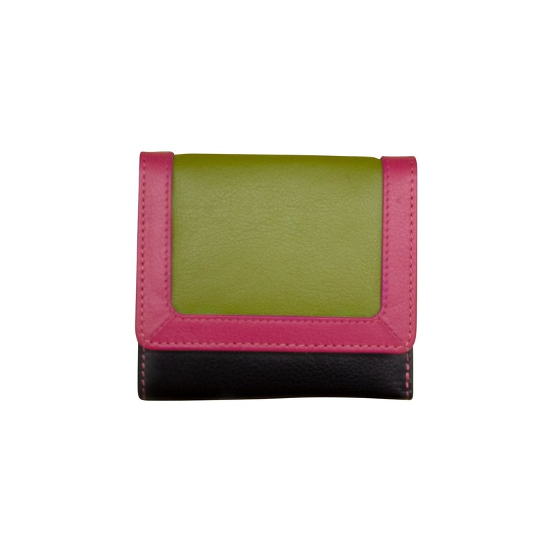 ILI New York RFID Leather Trifold Wallet - Black Brights