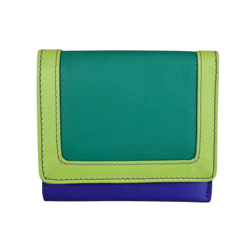 ILI New York RFID Leather Trifold Wallet - Cool Tropics