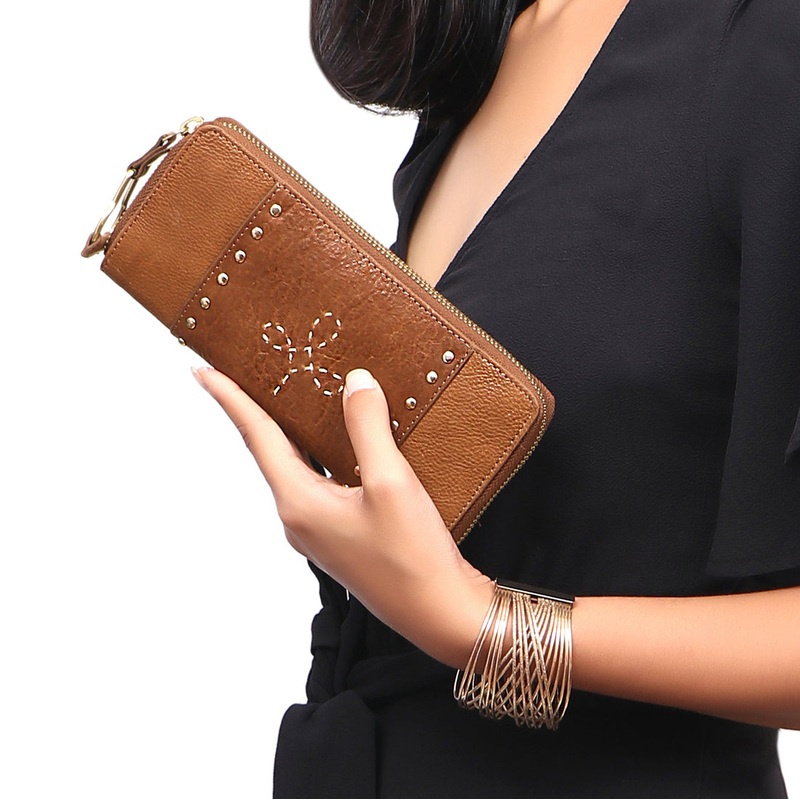 WILD ROSE W1 ZIP AROUND WALLET