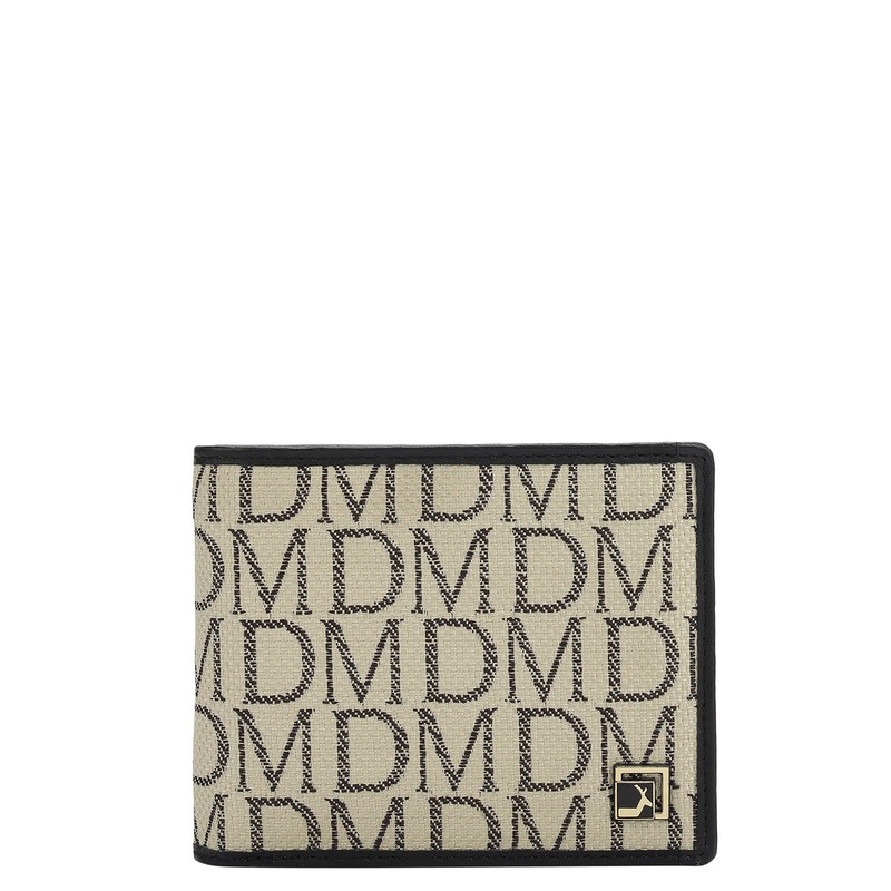 Beige Bifold Leather Mens Wallet