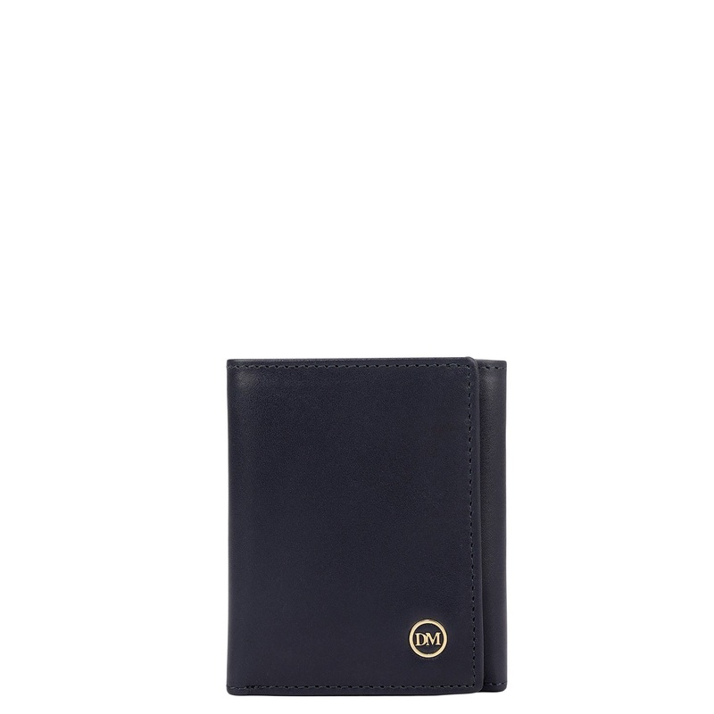 Navy Trifold Leather Mens Wallet