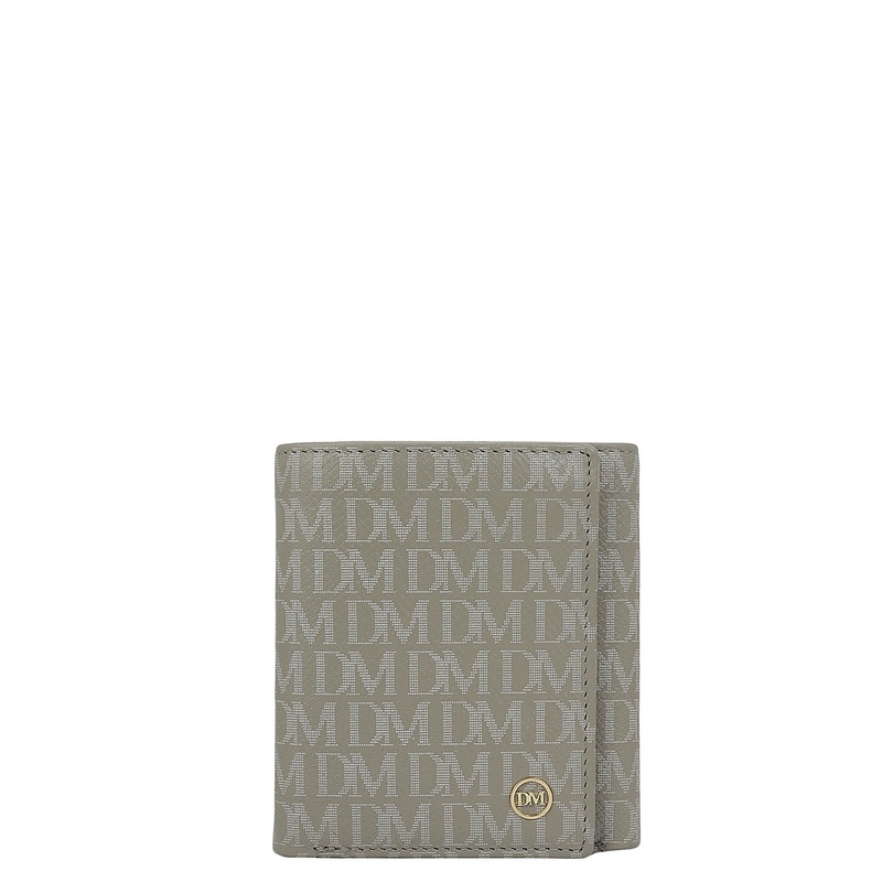 Stone Grey Bifold Leather Mens Wallet