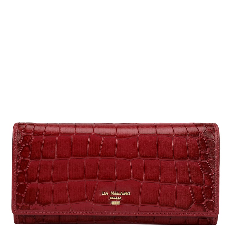 Croco Leather Ladies Wallet - Plumberry