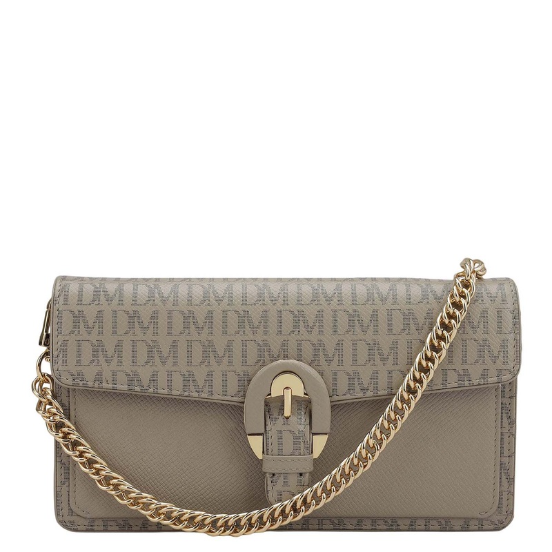 Monogram Franzy Leather Ladies Sling Wallet - Chalk